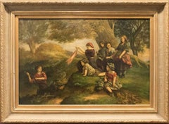 19th Century Oil painting by David Jacobsen – Landscape Scene