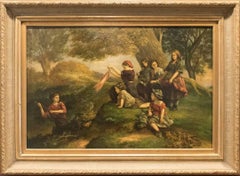 19th Century Oil painting by David Jacobsen – Landscape Scene 