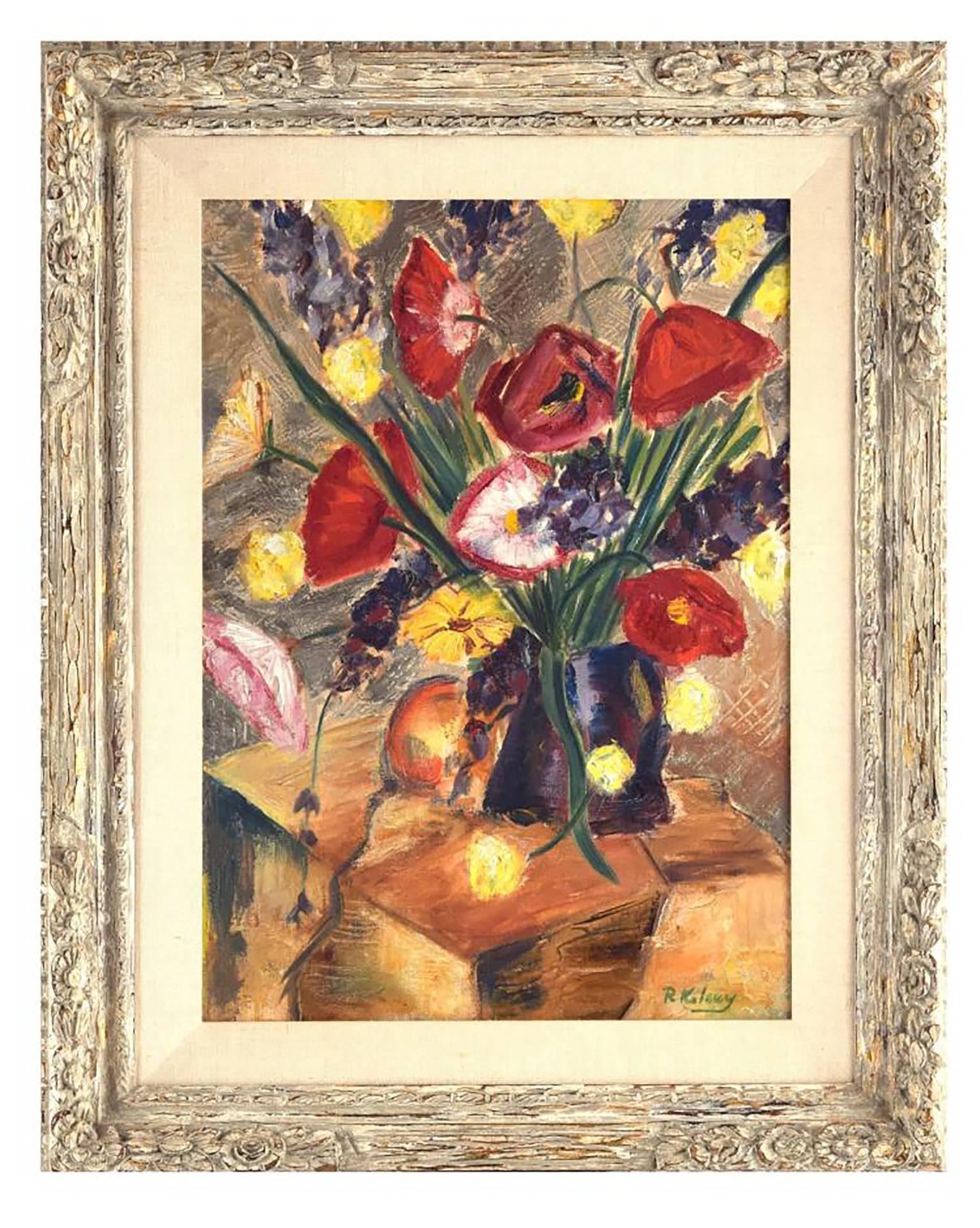Unknown Still-Life Painting - Beautiful Floral Still Life Painting by Robert Kelsey