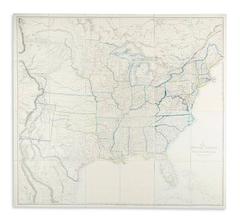 Large Antique Civil War Map of United States by Theodor Ettling