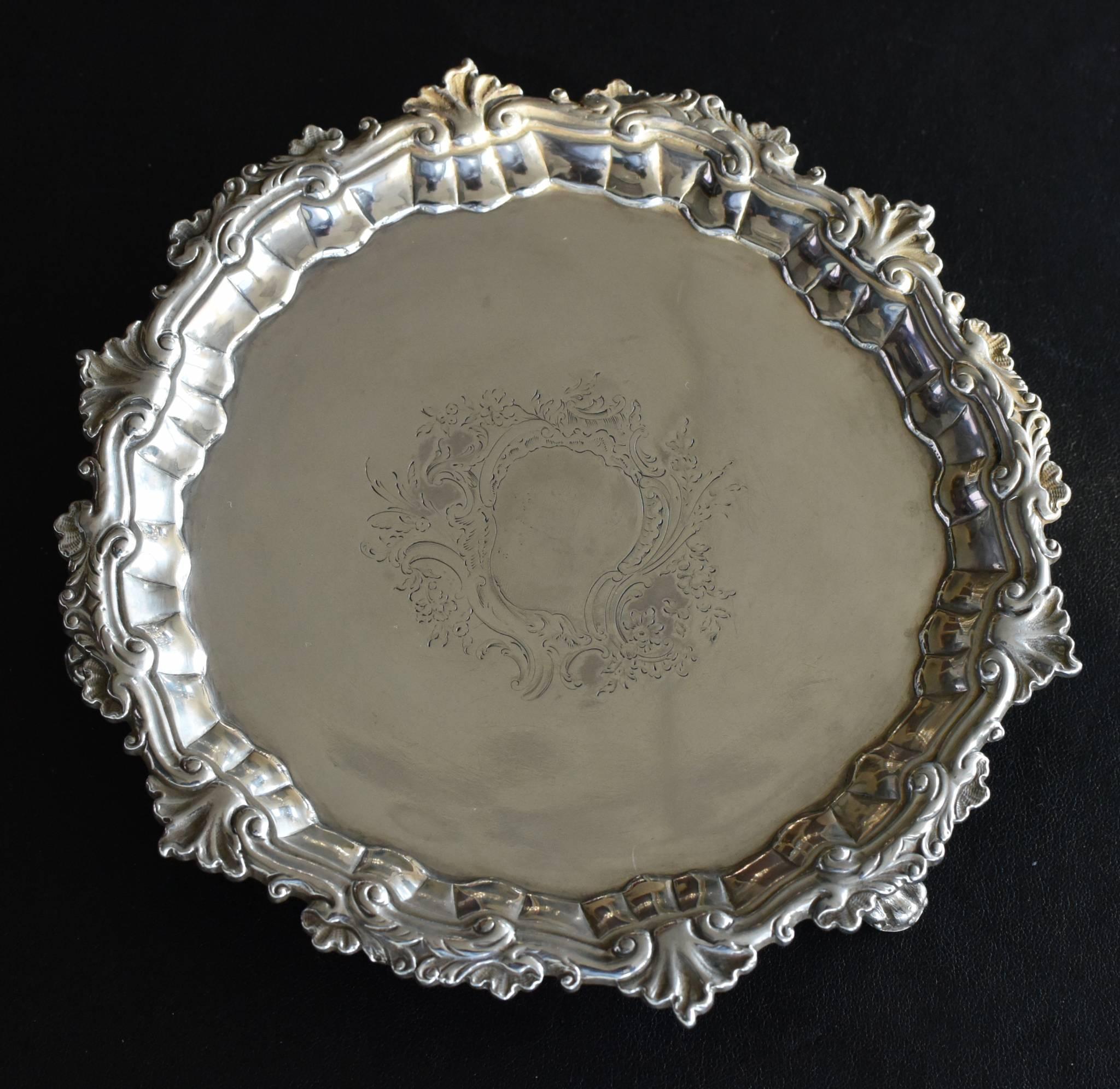 Antique George III Sterling Silver Salver (1747) - Art by Unknown
