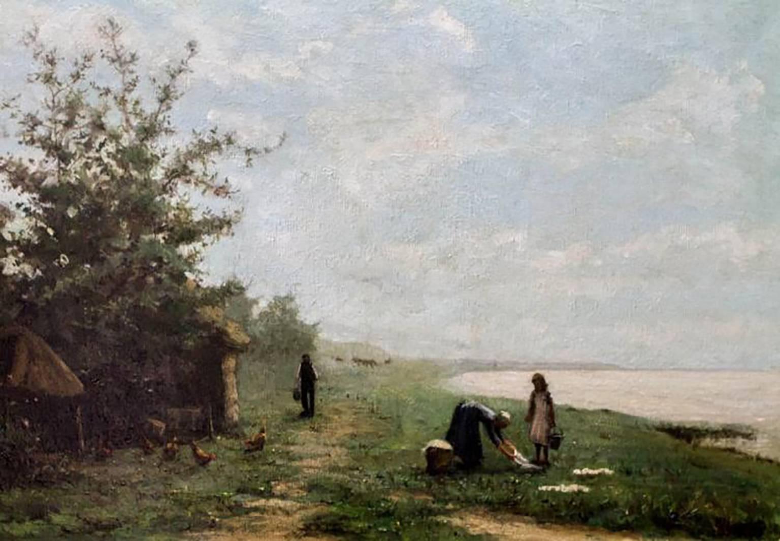 Important Landscape Oil Painting by Maurits Constantin Lapidoth - Brown Figurative Painting by Maurits Constantijn Lapidoth