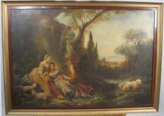 In the Manner of Nicolas Lancret – Large 18th Century Rococo Oil Painting