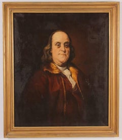 Antique Portrait of Benjamin Franklin After Joseph Duplessis (1725-1802)