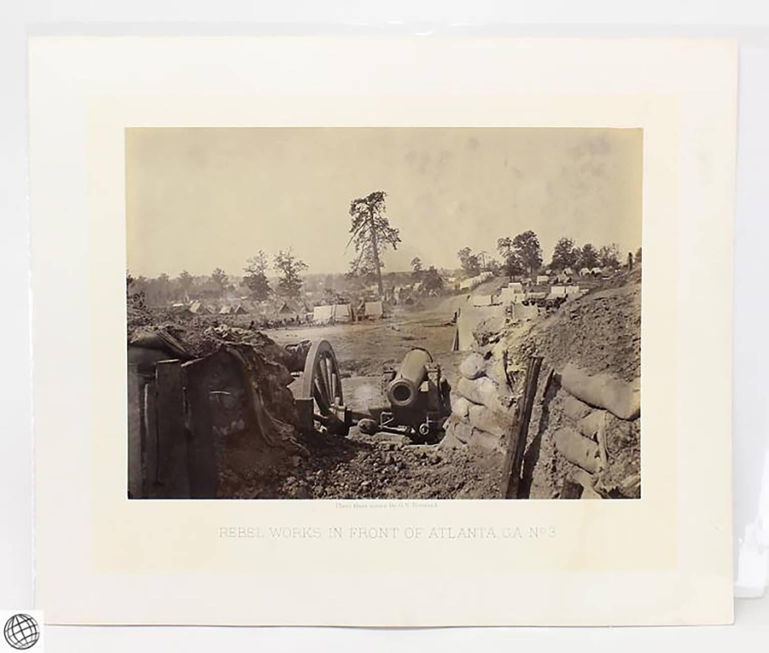 George N. Barnard Black and White Photograph - Civil War Albumen Photograph – Rebel Works in Front of Atlanta, No. 3 