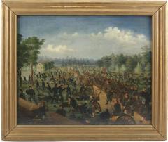Historic Civil War Oil Painting by Edward E. Arnold (attr) 1863