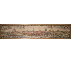 17th Century Engraving of Panorama View of Augsburg