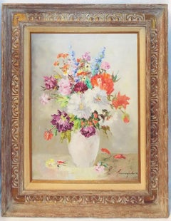 Beautiful French Still Life Floral Oil Painting