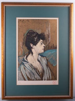 Lautrec ”Portrait of Marcelle” Limited Edition Lithograph in Colors 