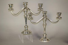 Pair of Matching Sterling Silver Candelabras