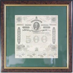 Near Mint CSA 500 Dollar Loan Bond No. 40407 Certificate