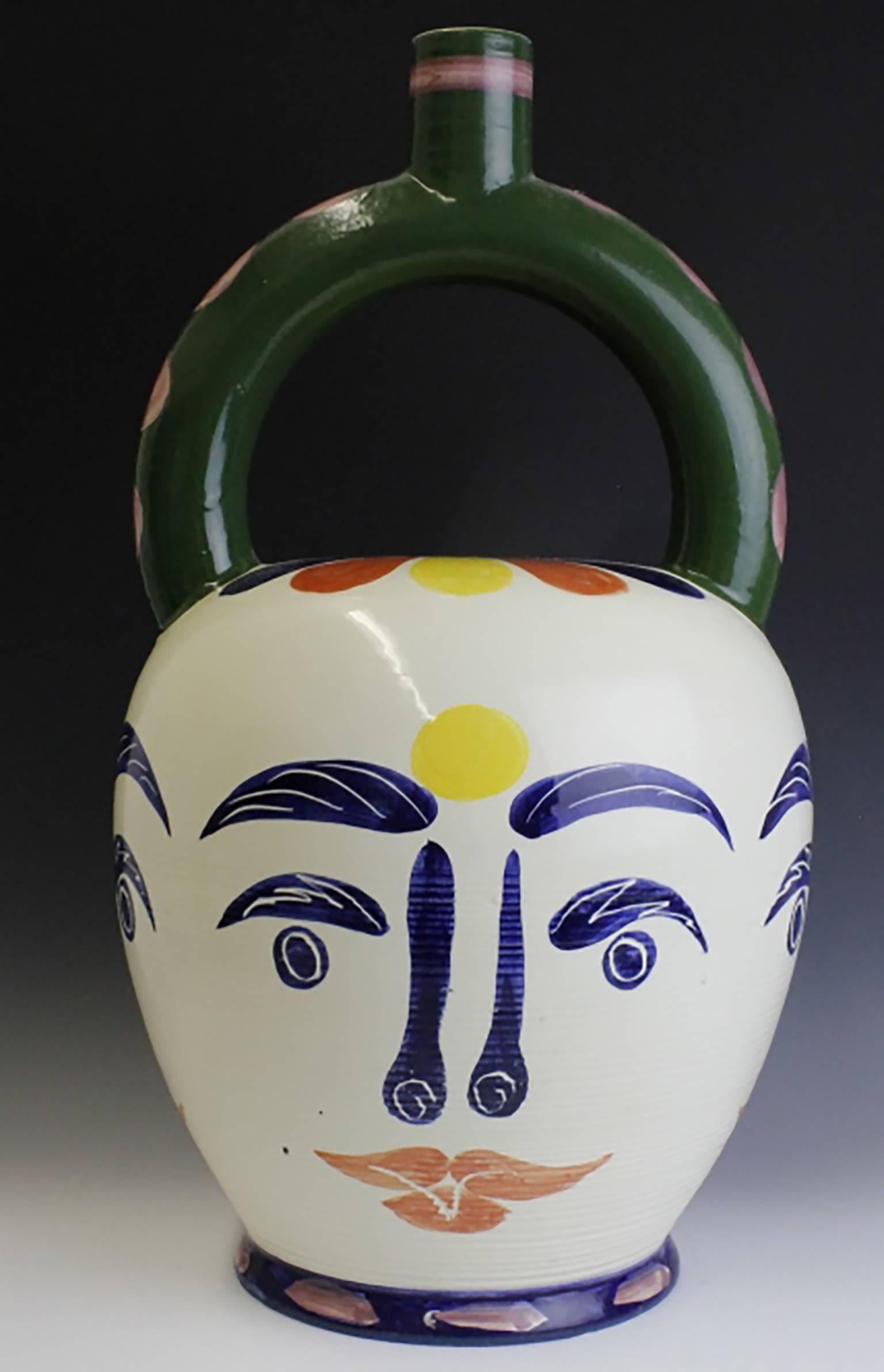 After Pablo Picasso Padilla Pottery Large Faces Vase - Art by (after) Pablo Picasso