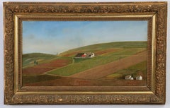 Antique Original 19th Century Landscape Oil Painting by Francis Renaud