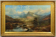 Grande peinture de paysage Clarence Roe du 19ème siècle