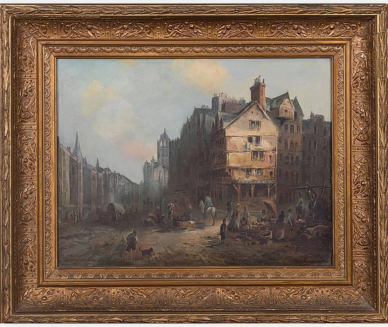 Morton Muller 19th Century Cityscape Oil Painting Attributed to