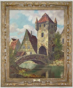 Original Flusslandschaft, Ölgemälde von Ernst Jugel