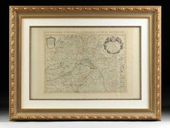 17th Century Antique French Engraved Map of D’Orleans by H. Jaillot Dated 1696