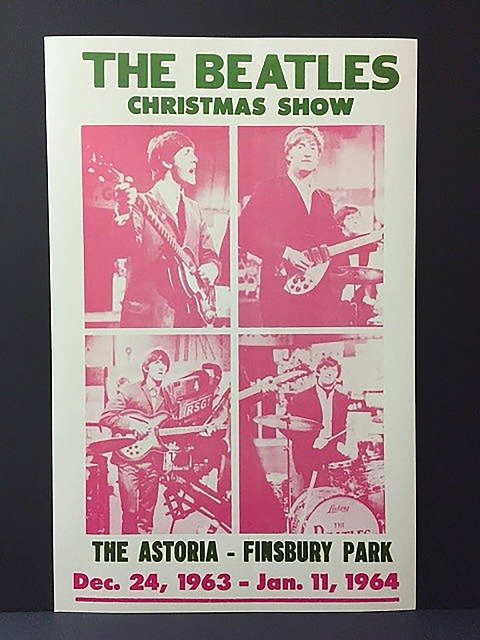 Original Beatles in “Christmas Show” Concert Poster – December 24th 1963 - Art by The Beatles