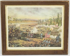 Kurz & Allison Antique Chromolithograph Entitled “Battle of Stone’s River" 1891