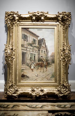 Fantastic 19th Century Picardet Original Oil Painting