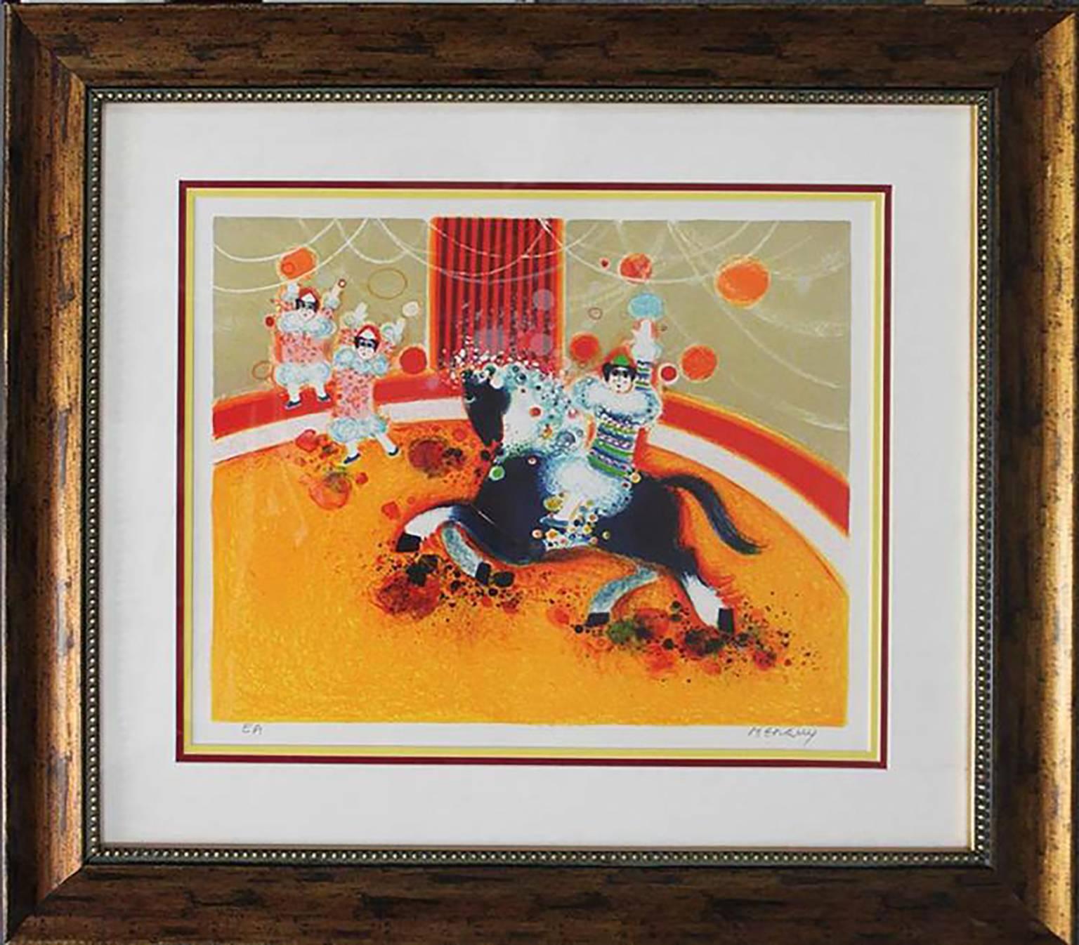28″ x 31.5″  Frederic Menguy  At the Circus  21st Century  2004  Serigraph  Signed  Framed  Glass Covering

This Frederic Menguy limited edition serigraph is titled At The Circus. It is Hand signed and numbered by the artist with an edition size of