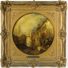 Antique James Holland Oil Painting Entitled "Venice"