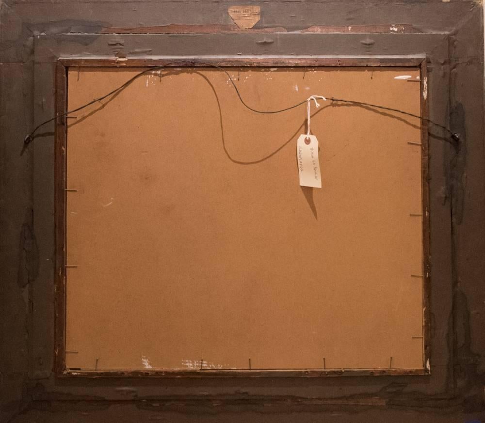 Peinture à l'huile du XIXe siècle de Giorgio Baldero (Italie) - Rixe dans une taverne - Marron Figurative Painting par Luigi Giorgio Baldero