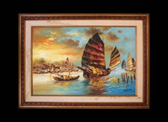 Beautiful Large Original Seascape Oil Painting Signed By Artist
