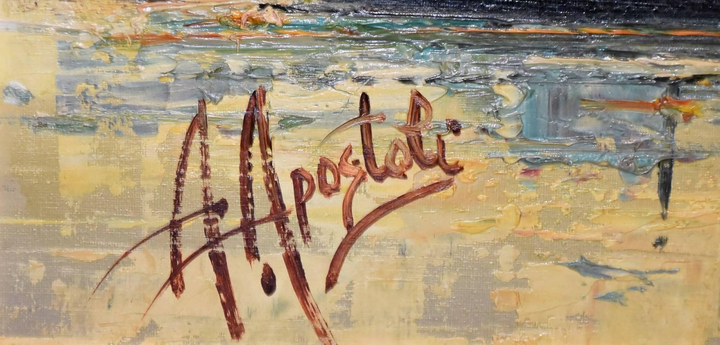 Stunning Signed A. Apostoli Oil on Canvas 1
