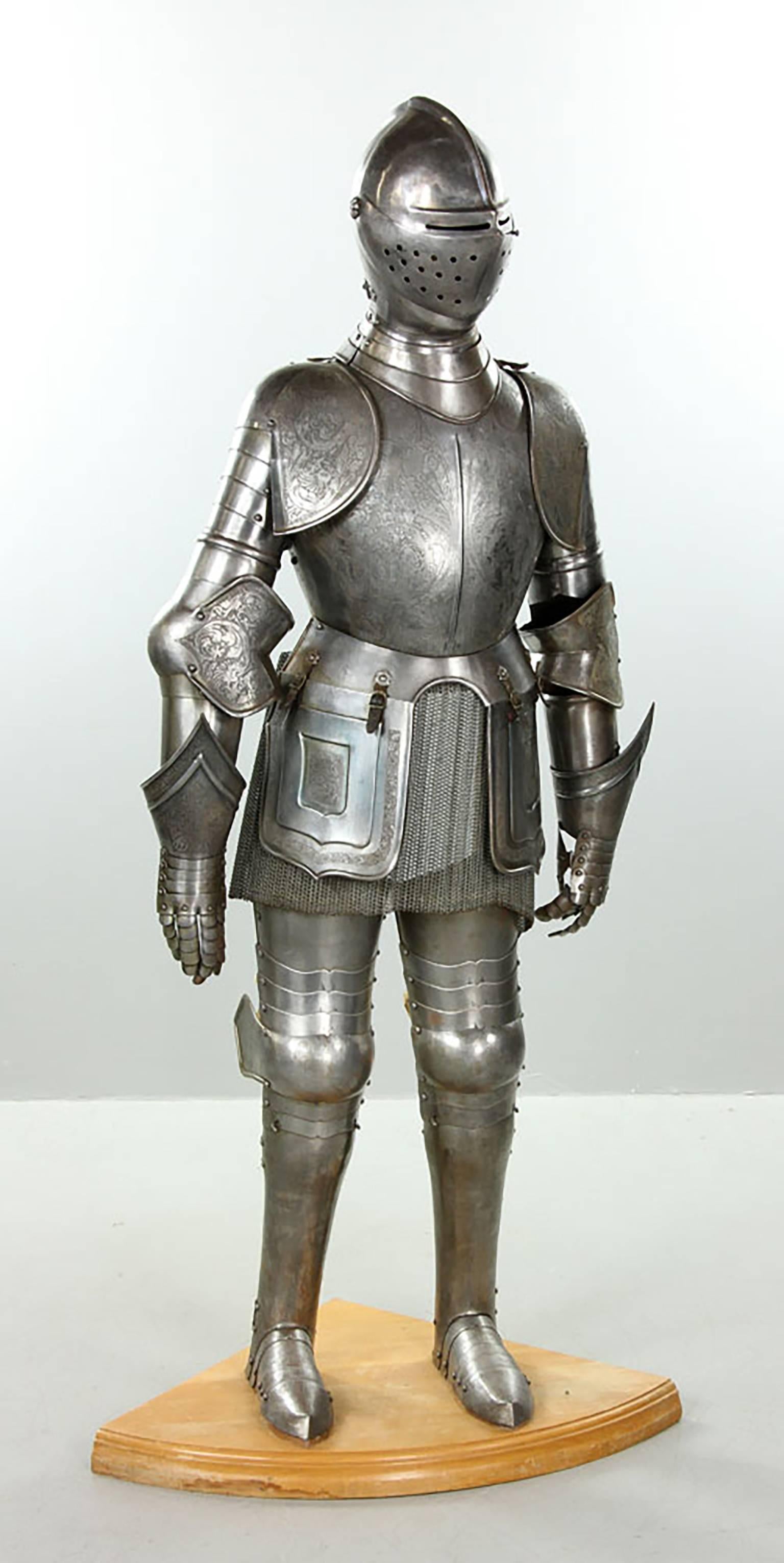 Rare 16th Century Style Life Size Museum Quality Italian Suit of Armor - Art by Unknown