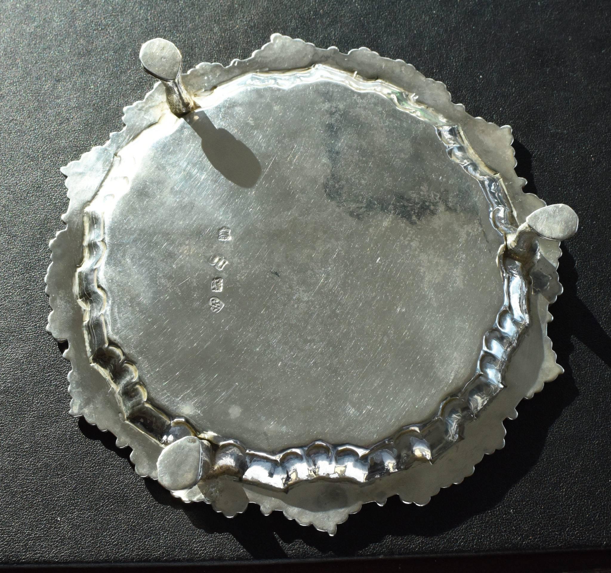 Antique George III Sterling Silver Salver (1747) For Sale 1