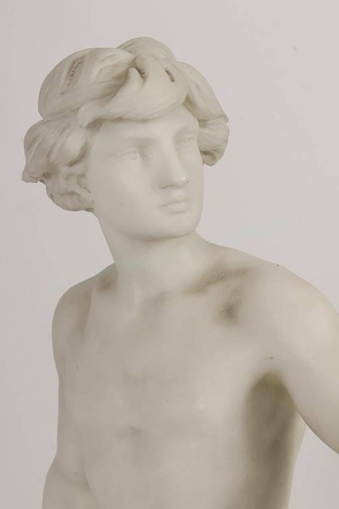 Large Marble Sculpture of Young David Collecting Stones 1