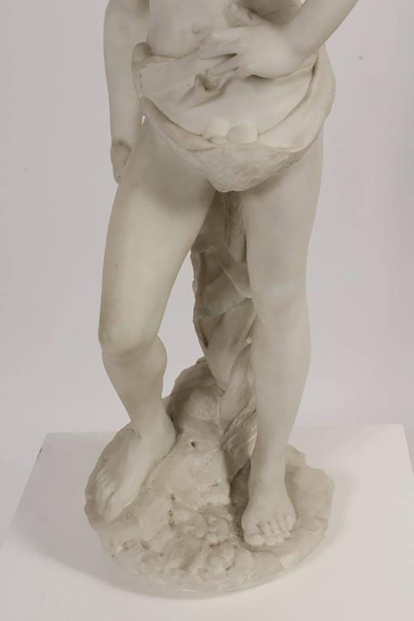 Large Marble Sculpture of Young David Collecting Stones 3