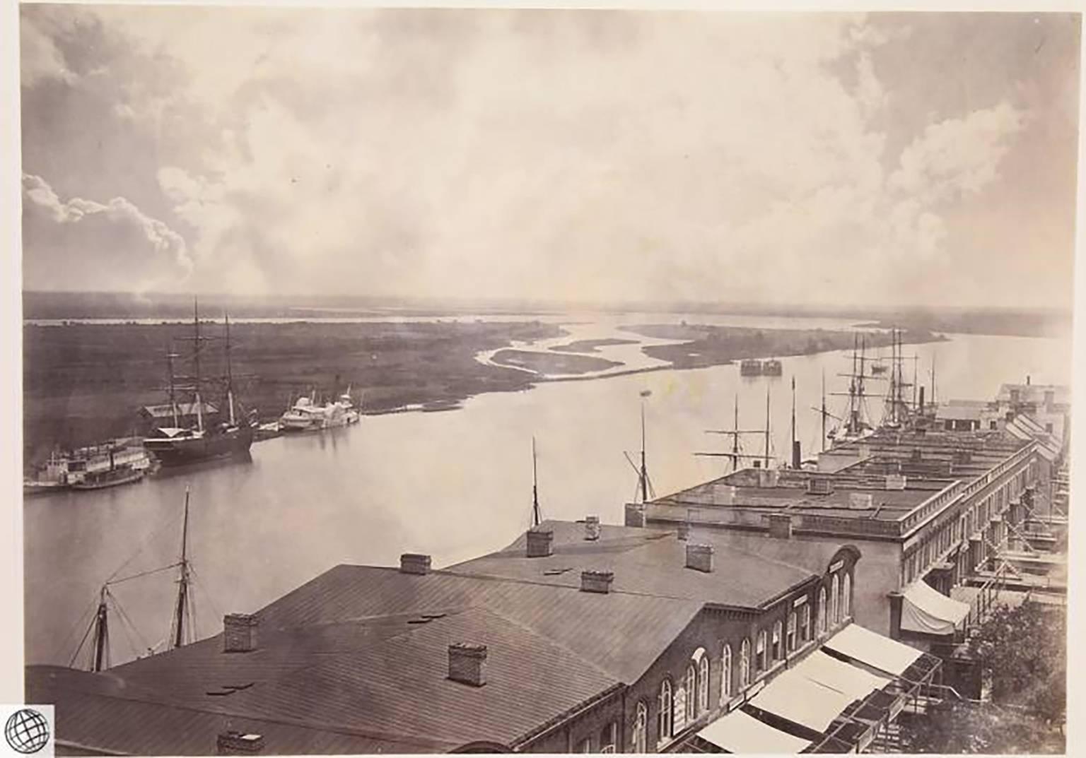 Very Rare Original Civil War Photograph by George N. Barnard (1819-1902). Entitled: Savannah, Ga. No. 2 [New York: 1866]. Albumen photograph from a negative taken in 1864 or 1965, on original two-tone gilt-edged thin card mount, with plate title and