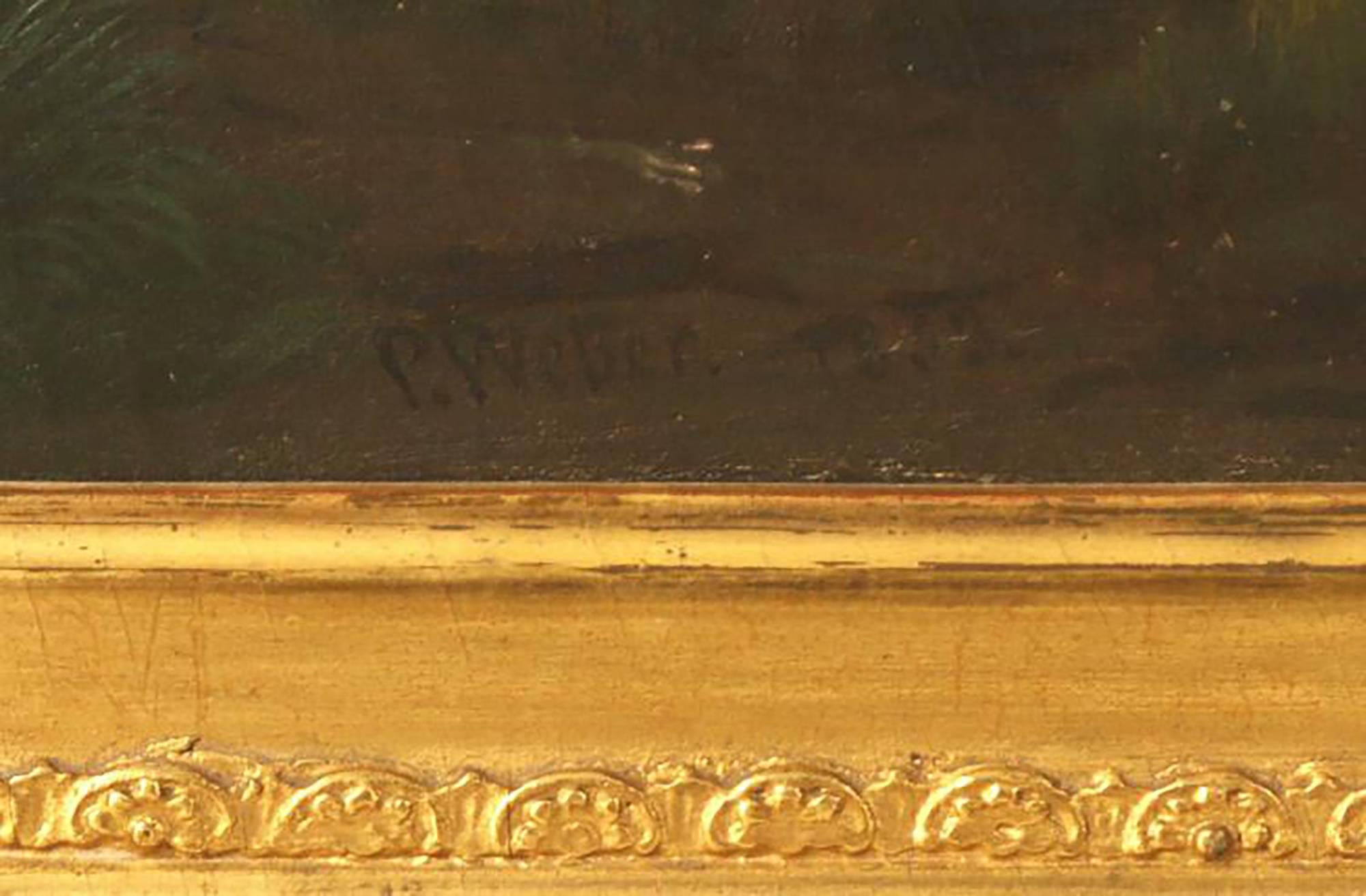 Paul Weber Original-Ölgemälde aus dem 19. Jahrhundert (Braun), Landscape Painting, von Unknown