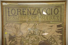 Huge Rare Original 19th Century Alphonse Mucha Lithograph Theater Poster