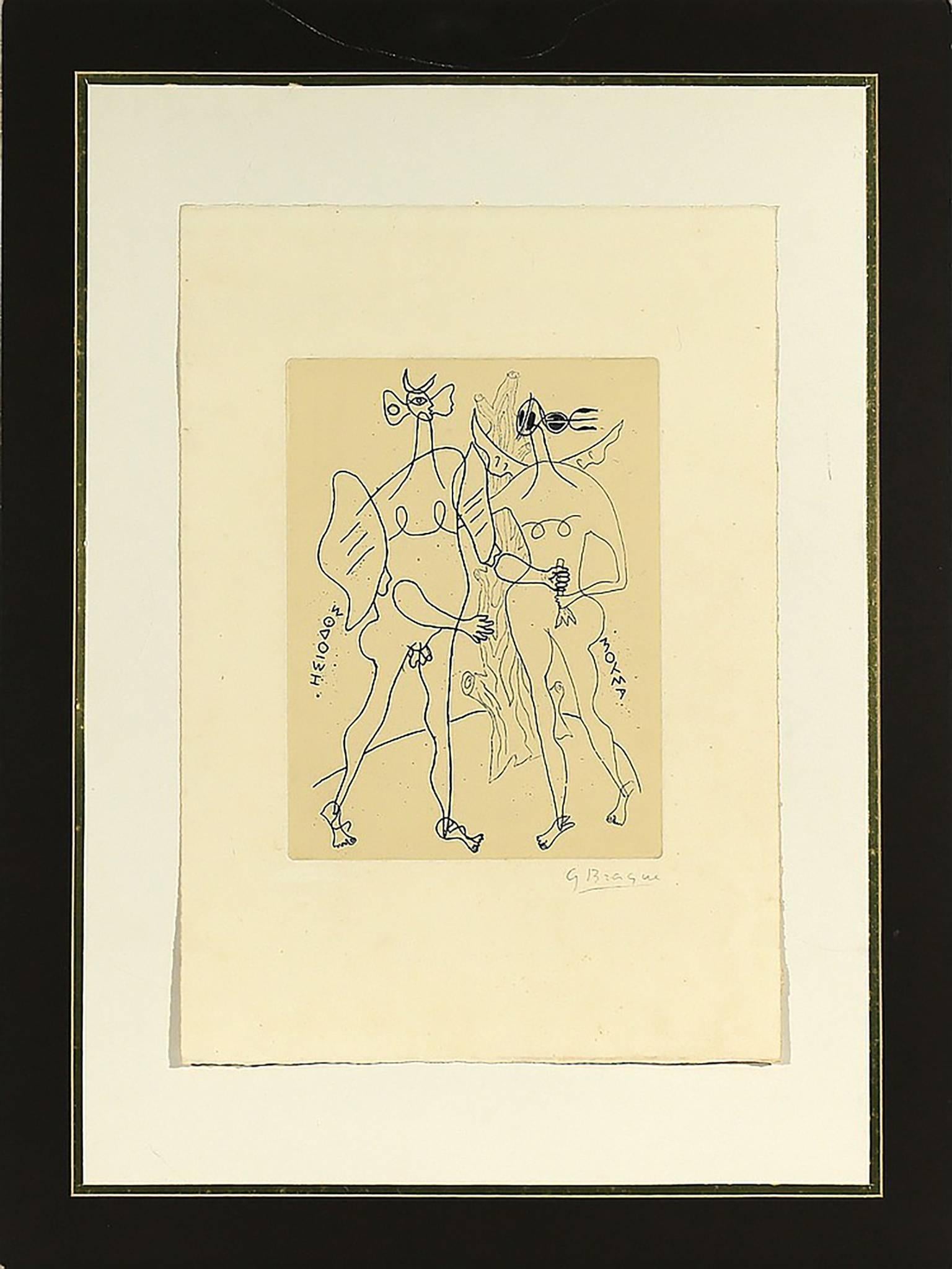 Georges Braque Signed Etching Entitled “Hesiode Theogonie” 1