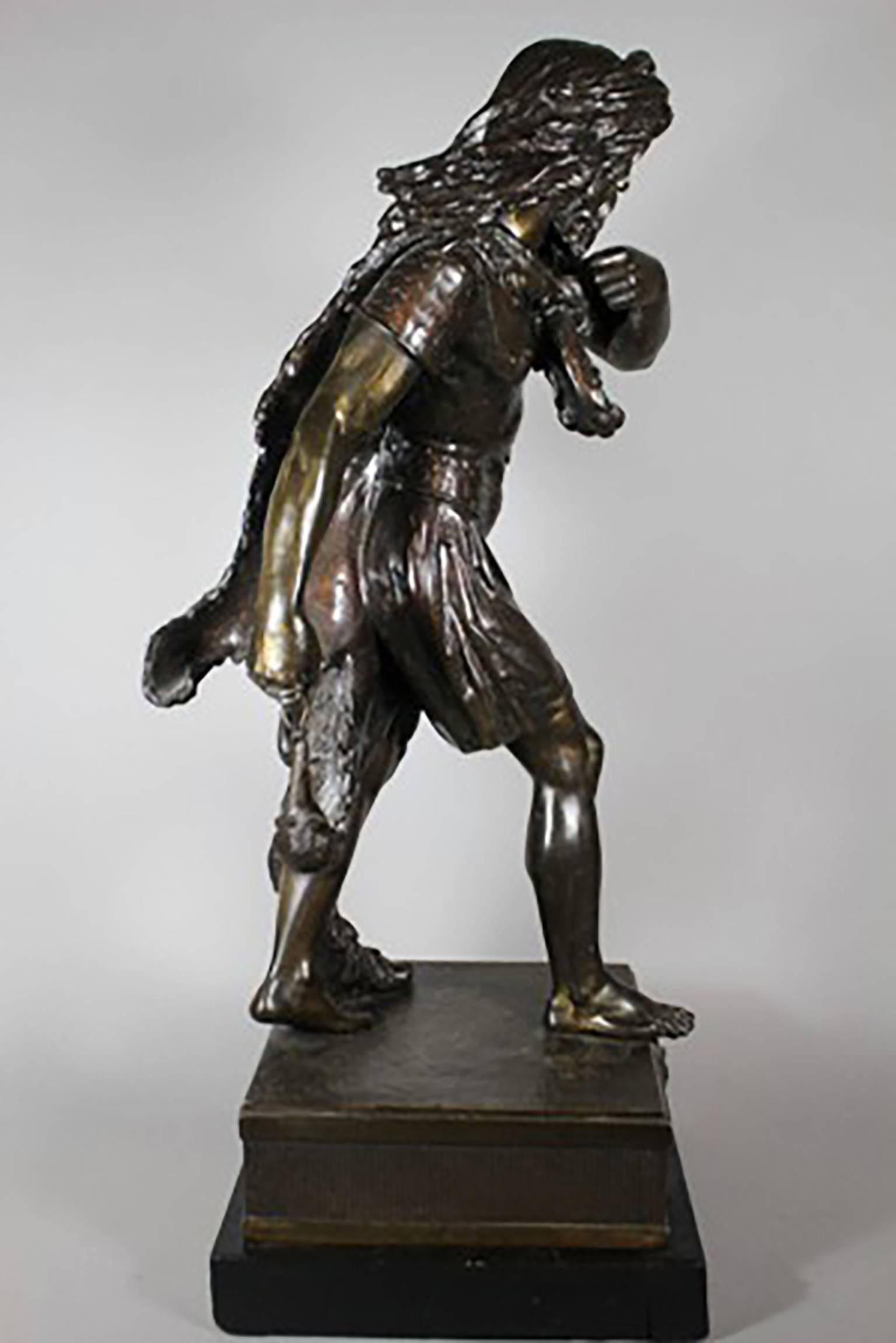 Large Bronze Sculpture of David slaying Goliath For Sale 1