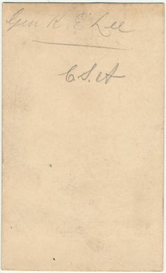 Rare Original Carte De Visite Photograph of Civil War General Robert E. Lee