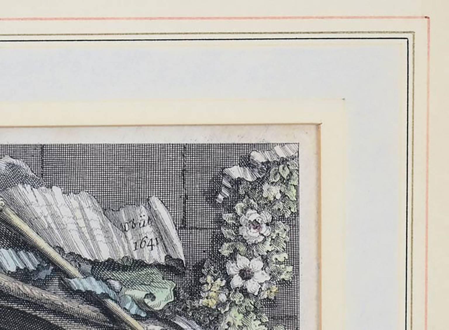 Two Remarkable 18th Century Hand Colored Engravings 1