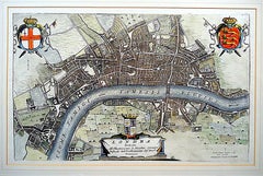 Very Rare 17th Century Map of London, England