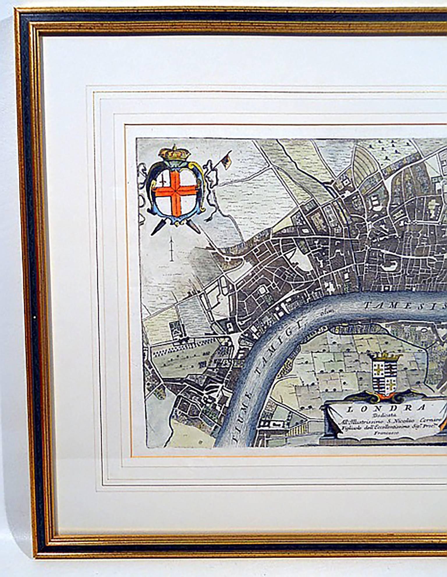 Very Rare 17th Century Map of London, England 1