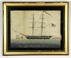 Nautical 19th Century Watercolor Painting by Antonio Jacobsen