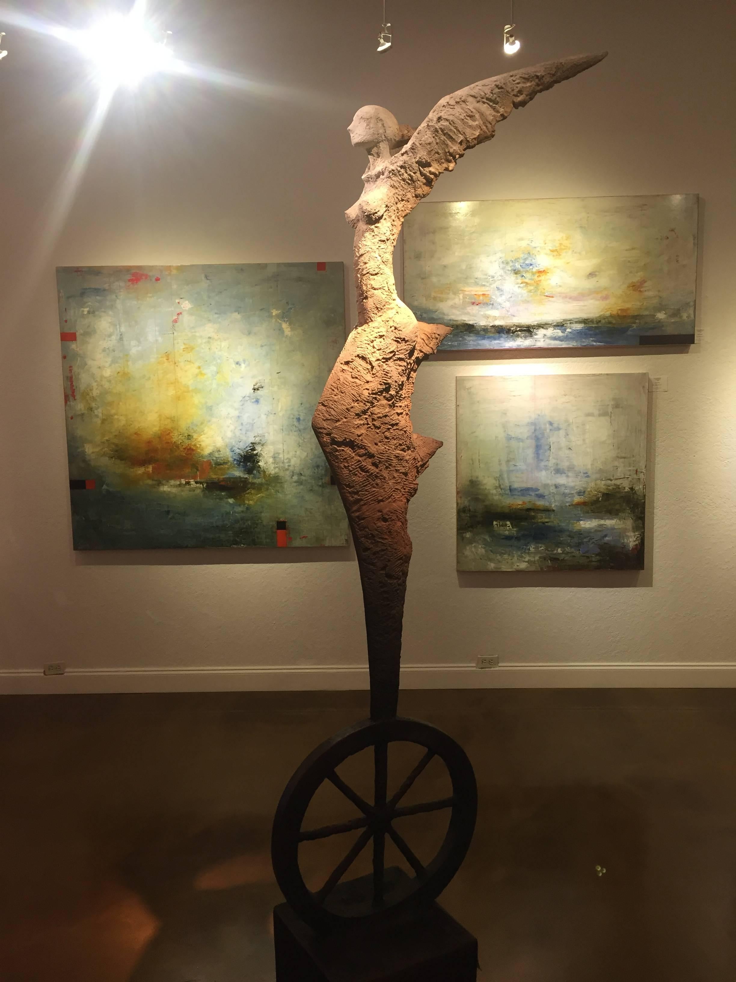 Gustavo Torres Figurative Sculpture - Angel on Wheel