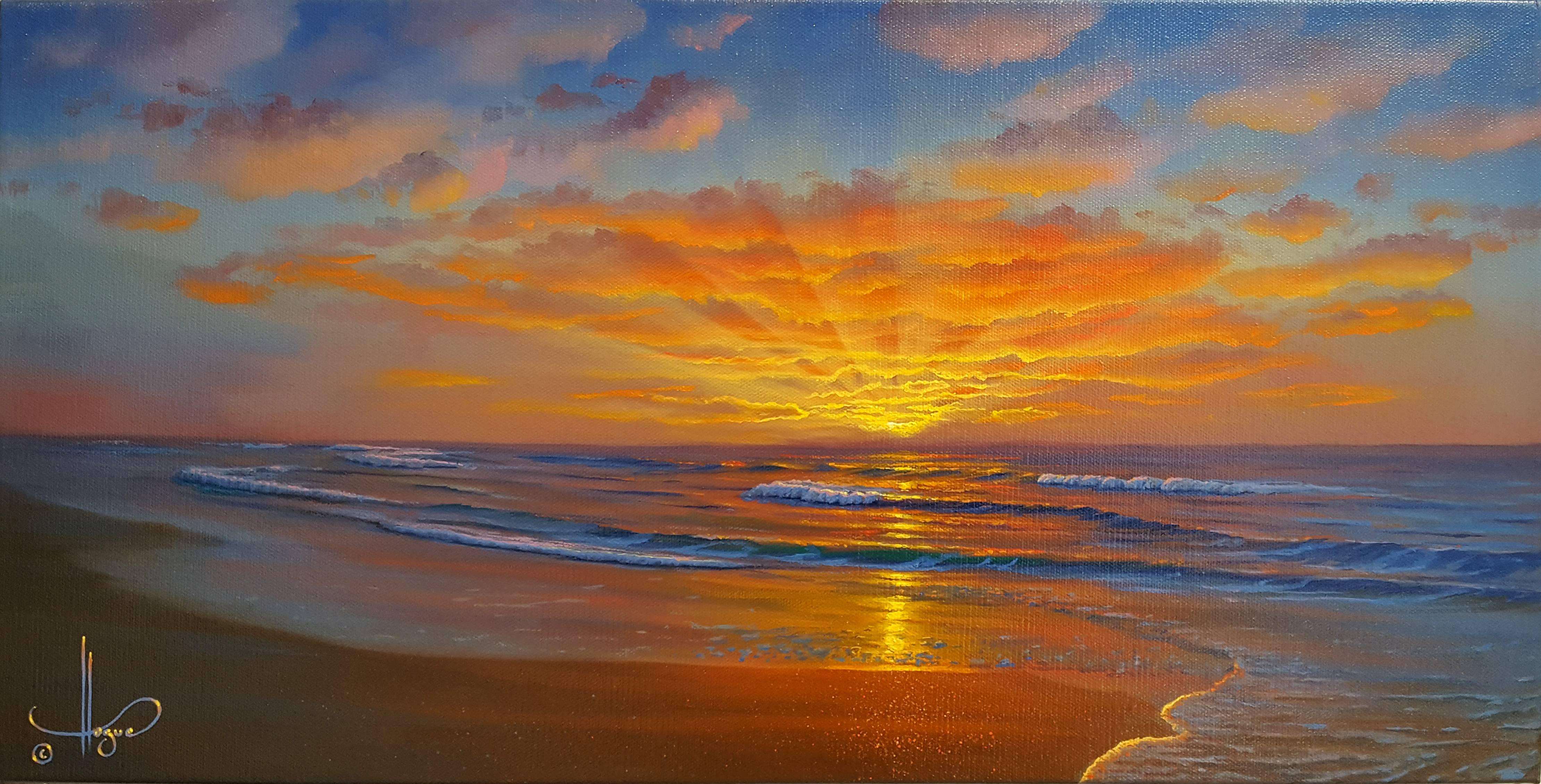 Al Hogue Landscape Painting - Golden Surf