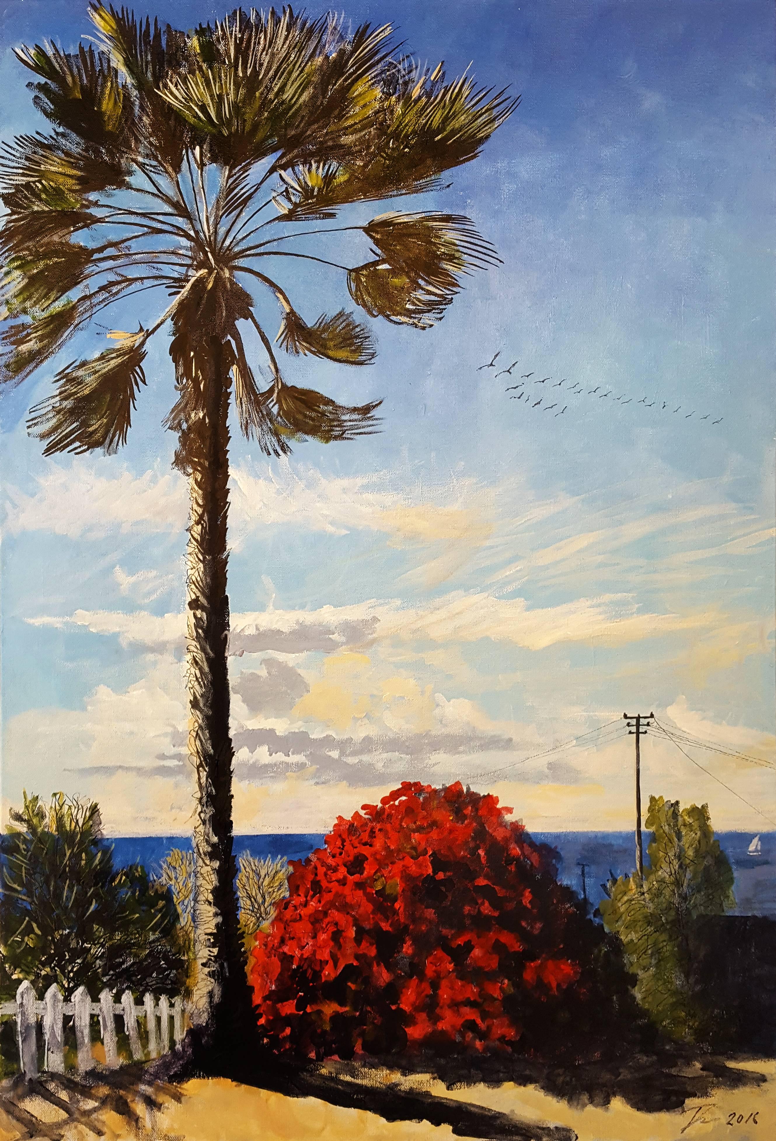 David Downes Landscape Painting - Crystal Cove Palm