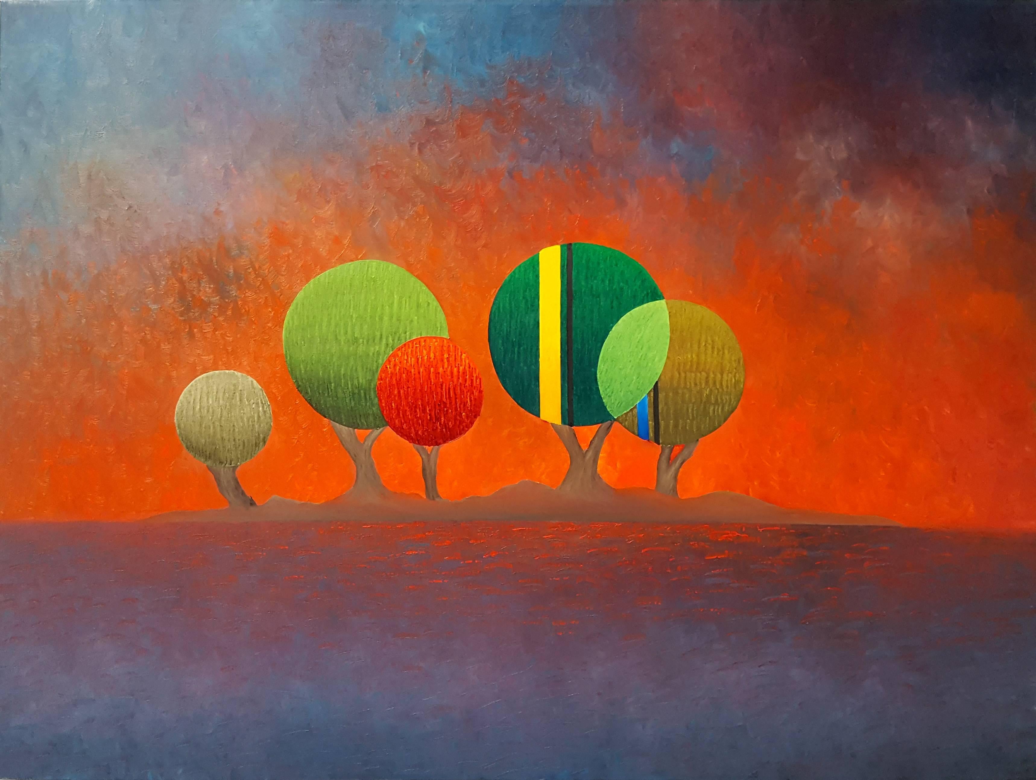 Karl Momen Abstract Painting - Dream Island - Fall