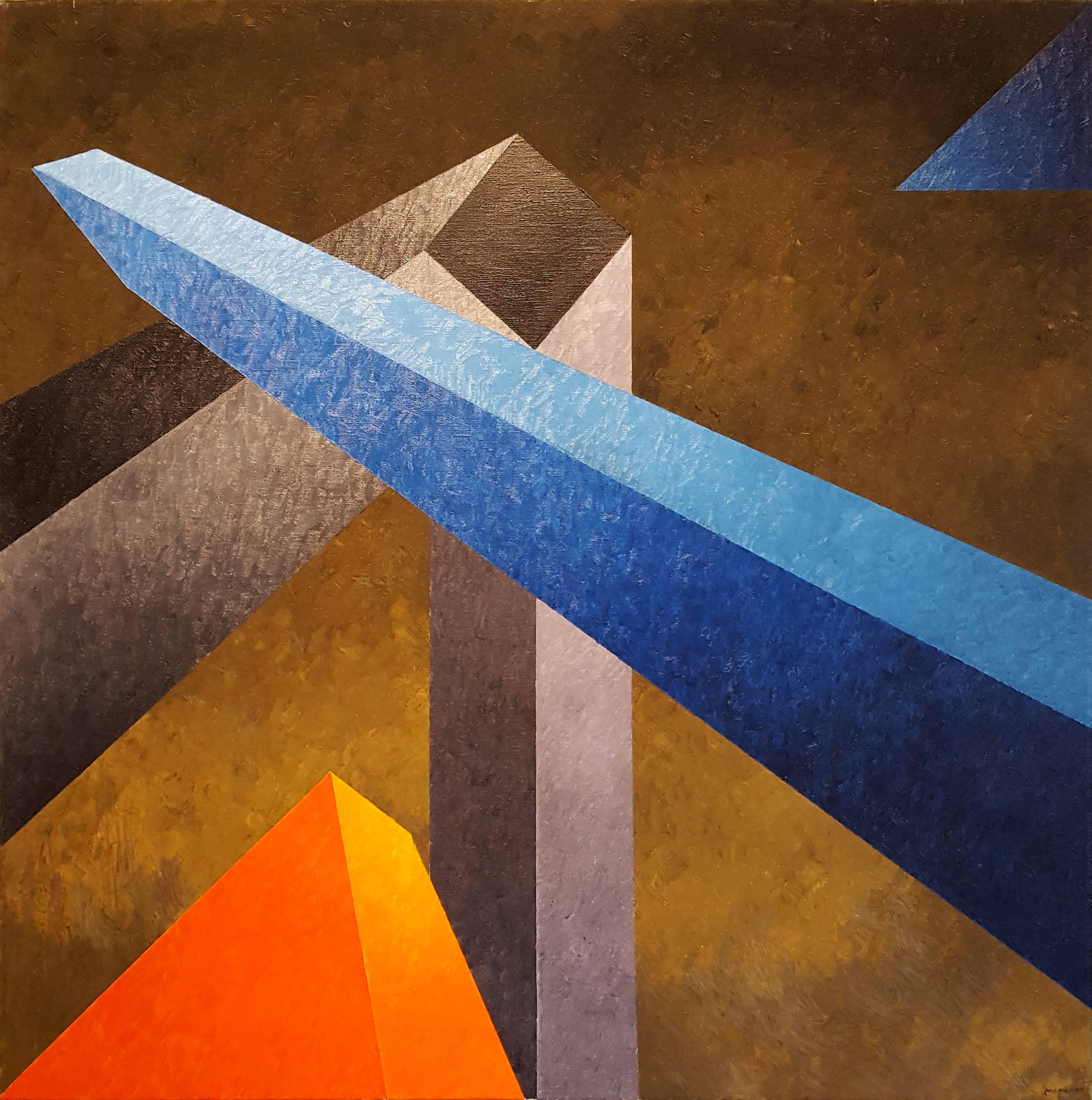 Karl Momen Abstract Painting - The Blue Tower