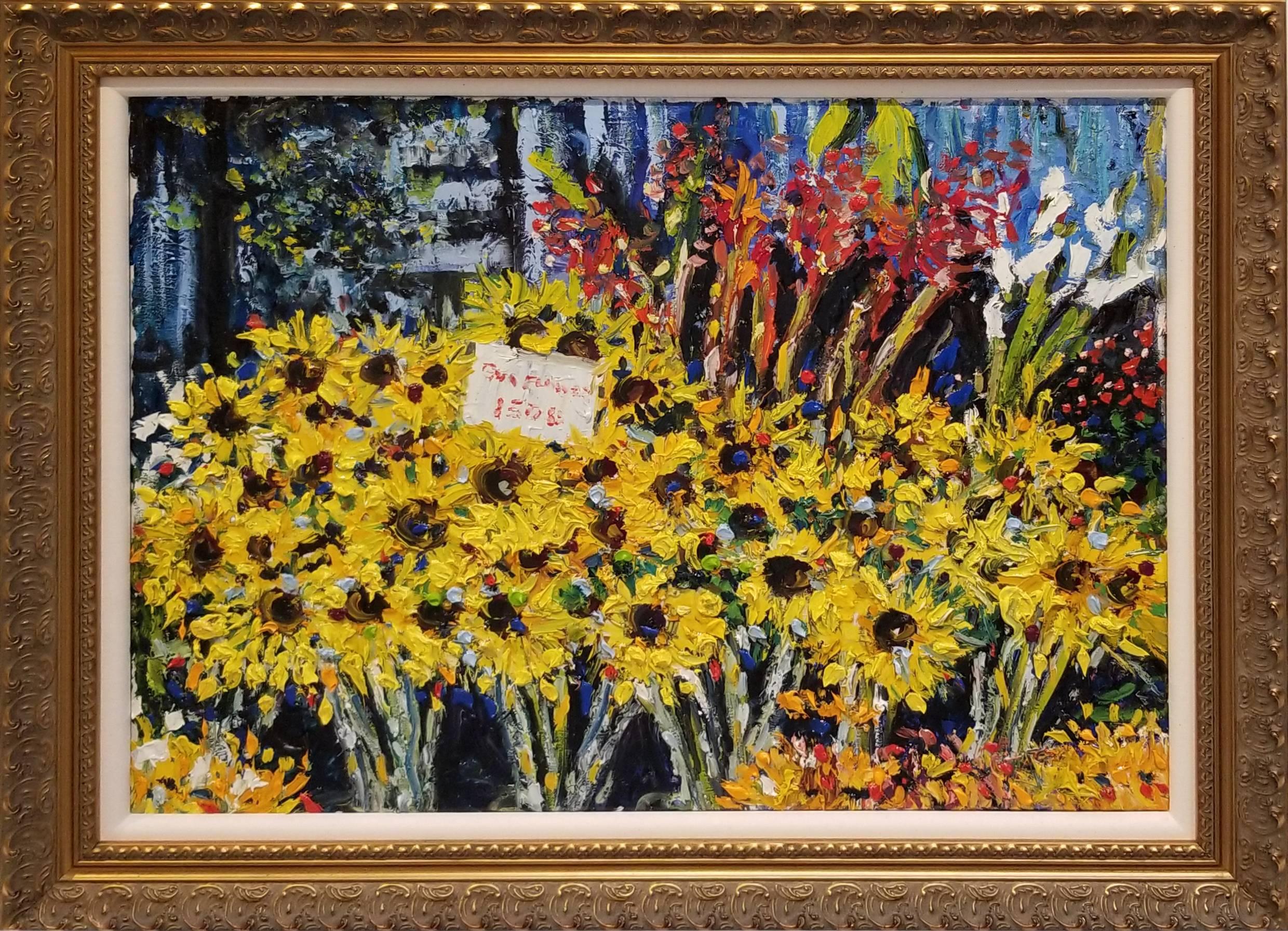 James M. Bullock Still-Life Painting - Sun Flowers for Sale