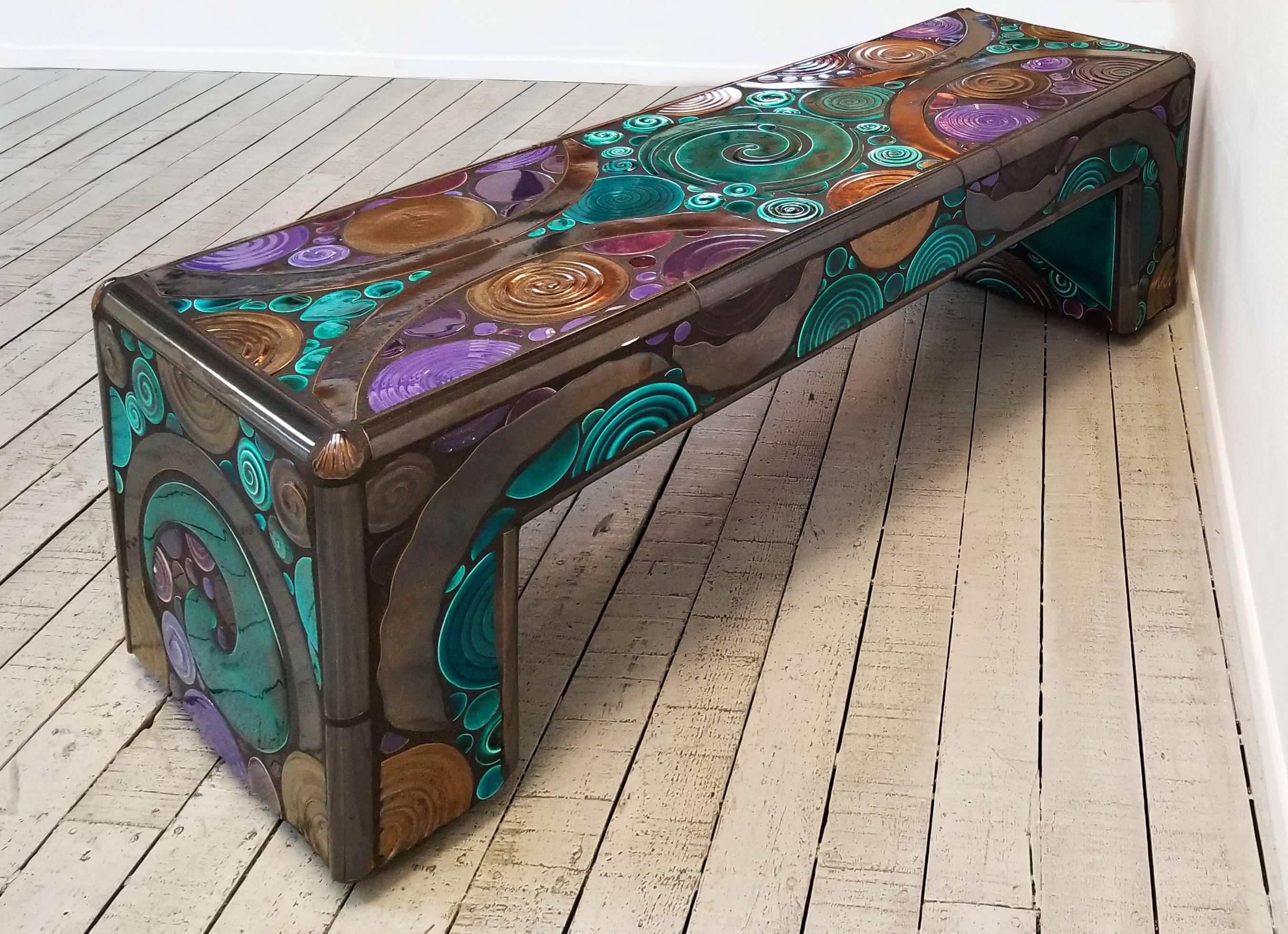 Swirls Bench - Abstract Expressionist Art by Marlo Bartels